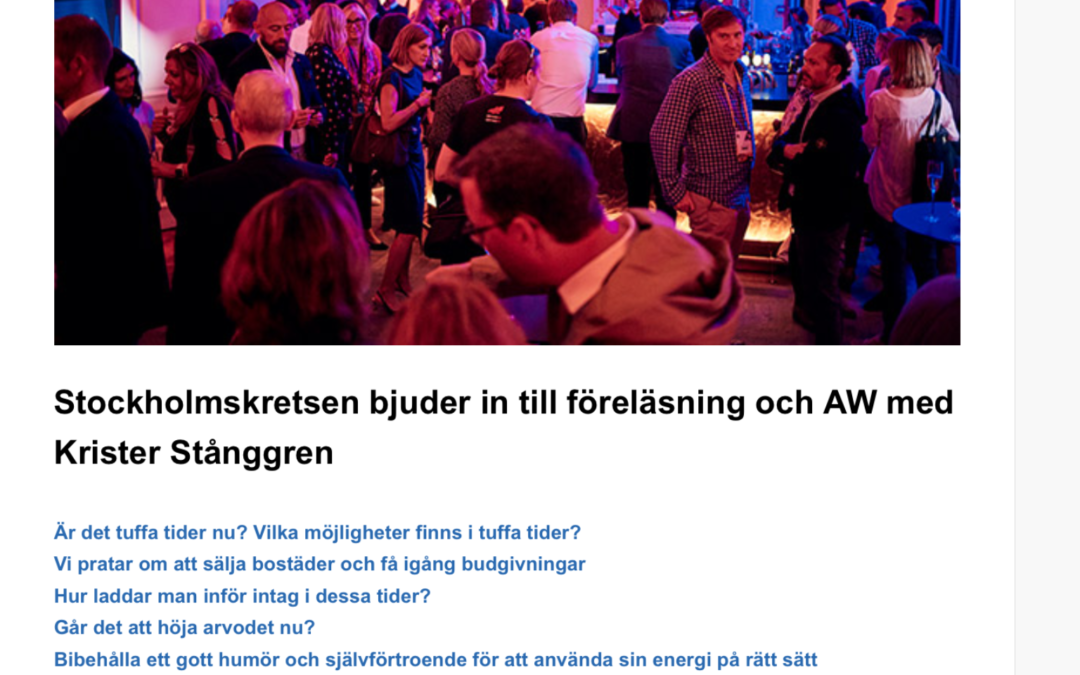 Stockholmskretsen bjuder in till föreläsning